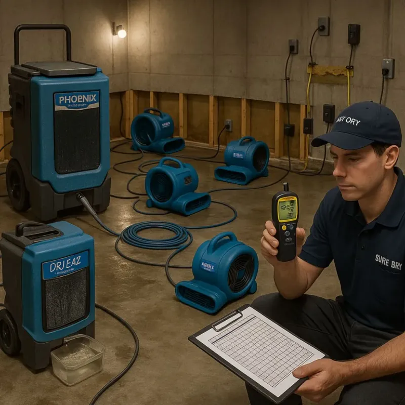 Structural Drying and Dehumidification process in Perry, OH